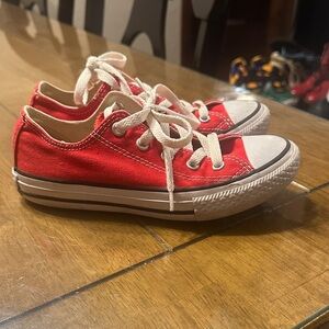 Red Converse All Star Sneakers with White Laces